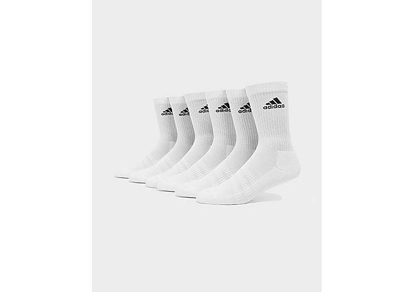 adidas 6 Pack Badge of Sport Cushioned Crew Socks - White  - Mens