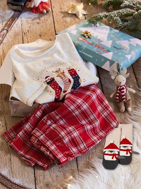 Cosy Christmas Box Set Pyjamas for Girls white/red