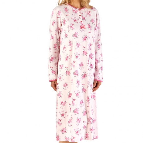 Elegant Long Sleeve Cotton Classic Nightdress