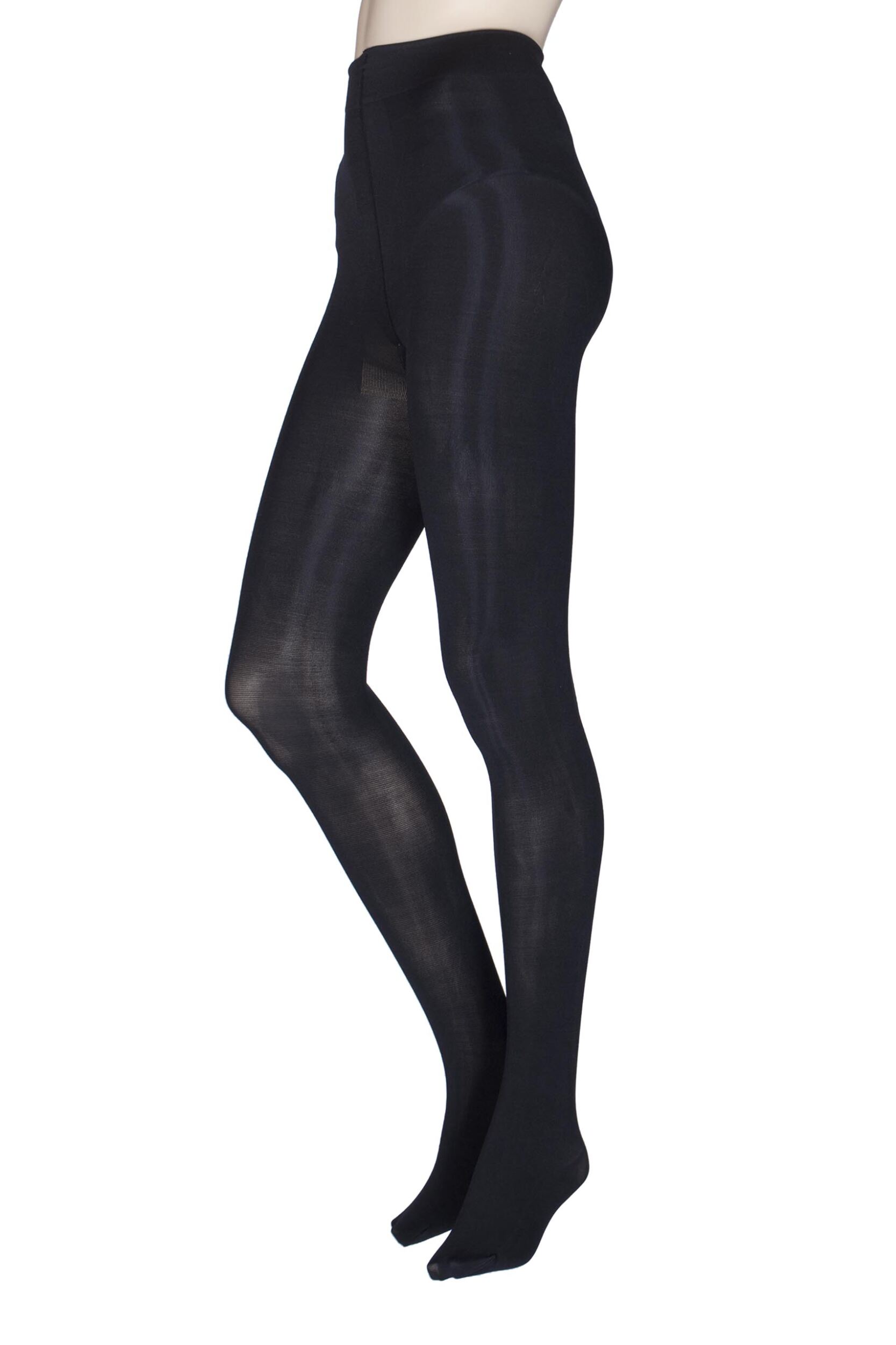 1 Pair Black Sara Recycled Nylon Opaque Tights Ladies Extra Large - Thought