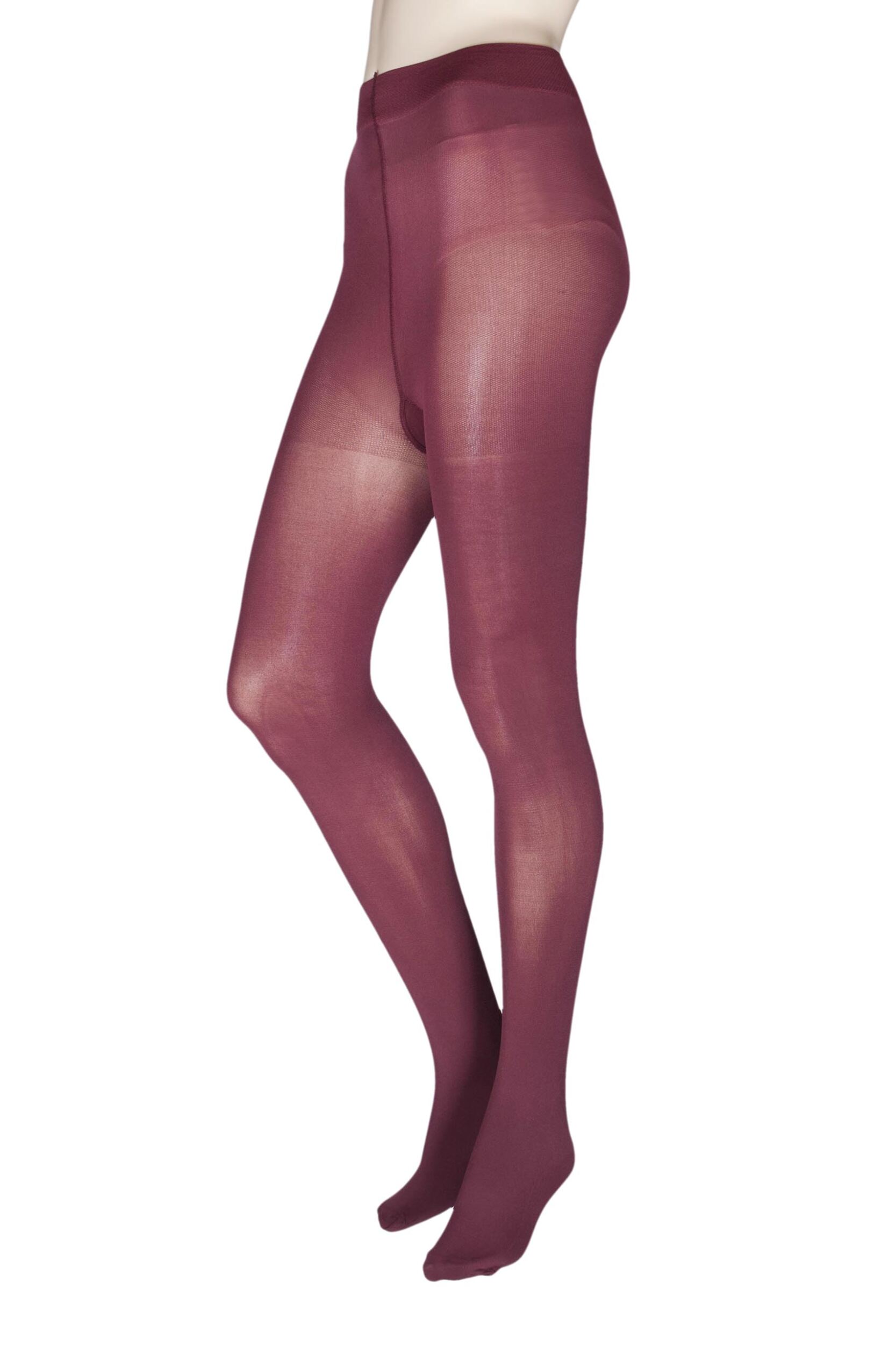 1 Pair Bordeaux 60 Denier Opaque Tights Ladies Extra Large - Charnos