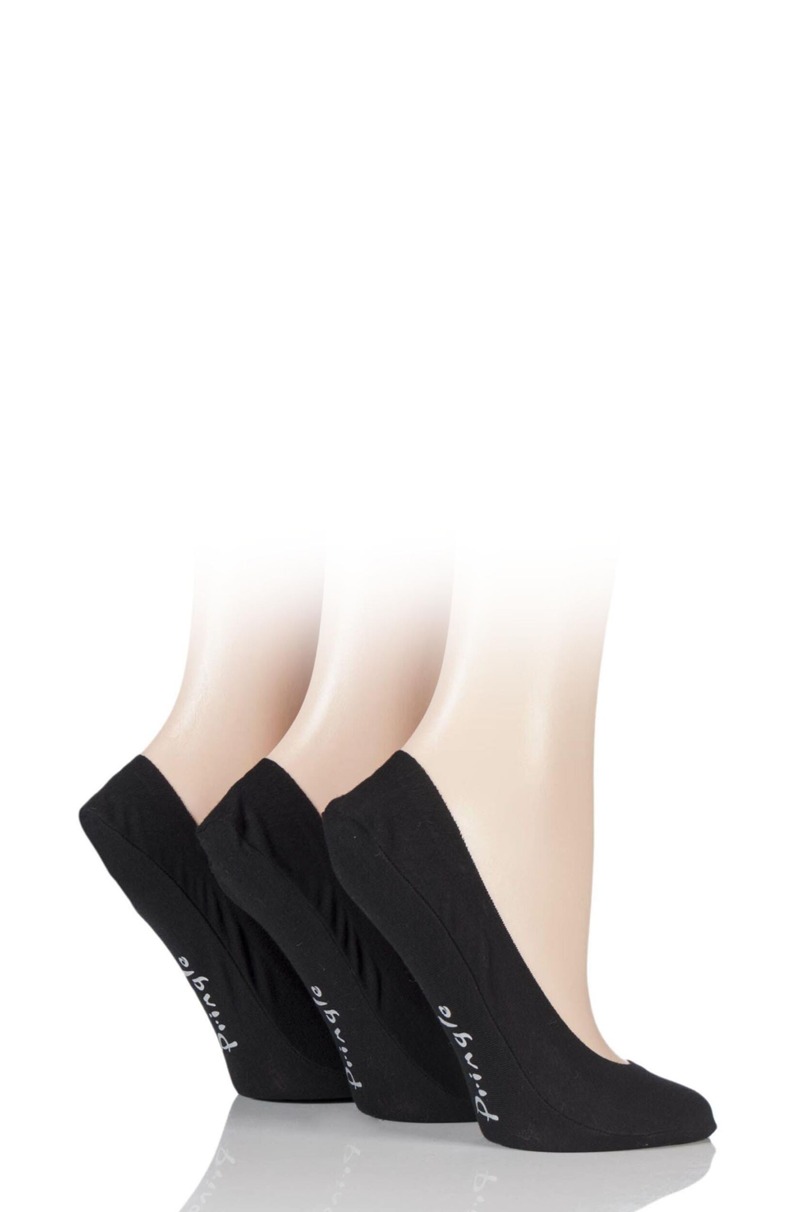 3 Pair Black Marian Shoe Liners Ladies 4-8 Ladies - Pringle