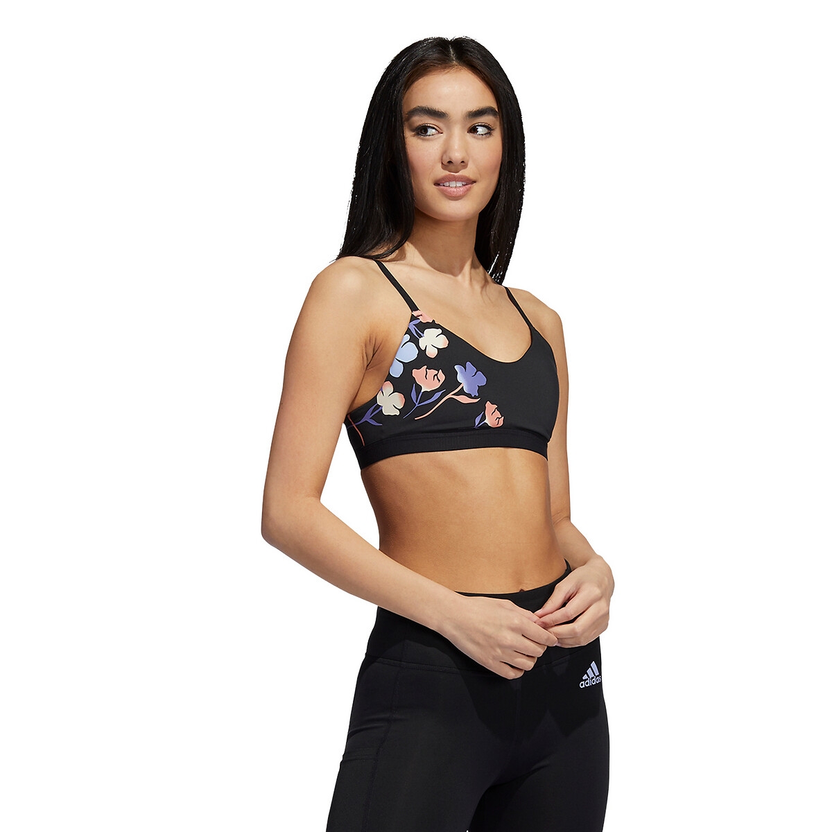 Floral GFX Sports Bra in Recycled Fabric with Light Support