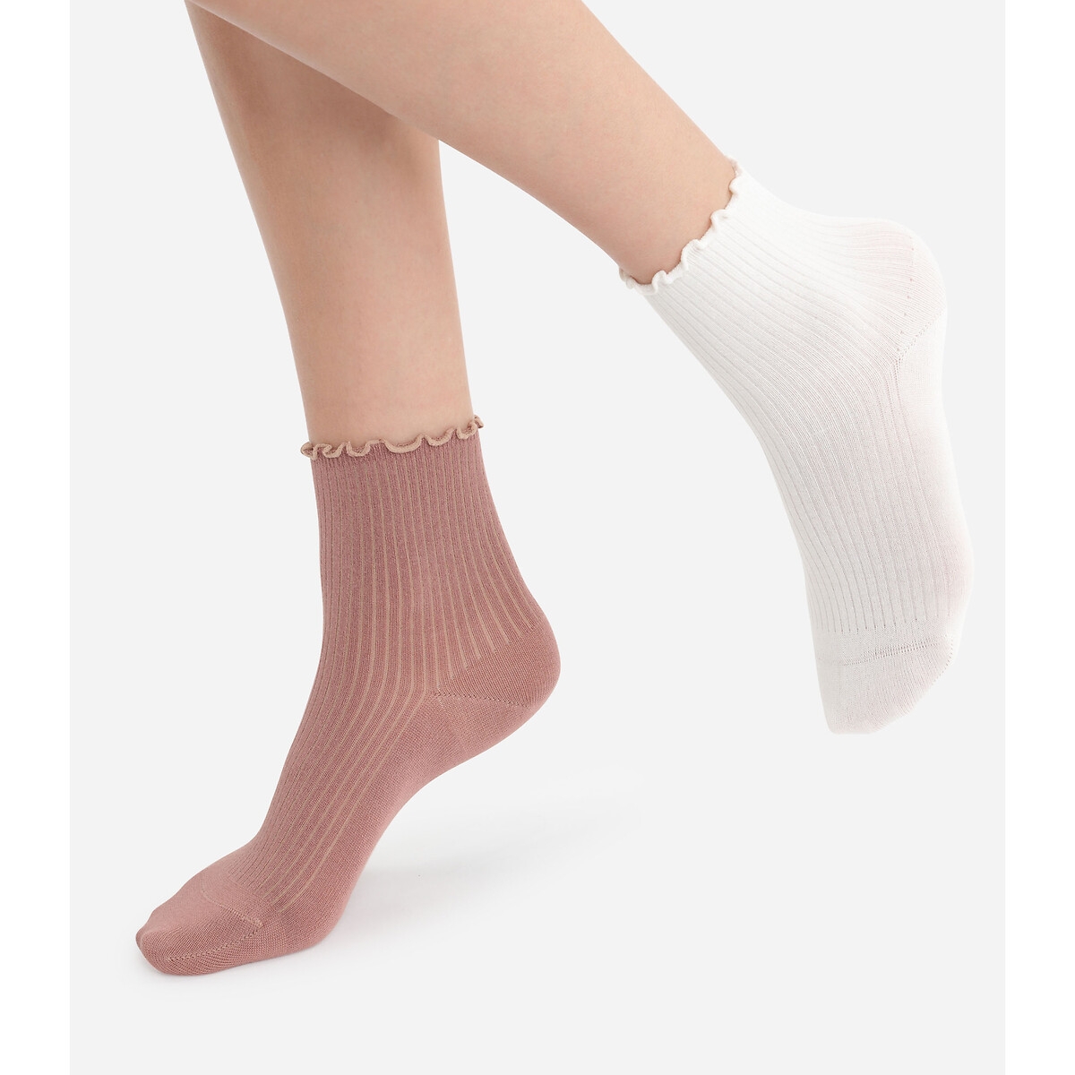 Pack of 2 Pairs of Socks with Ruffled Edging