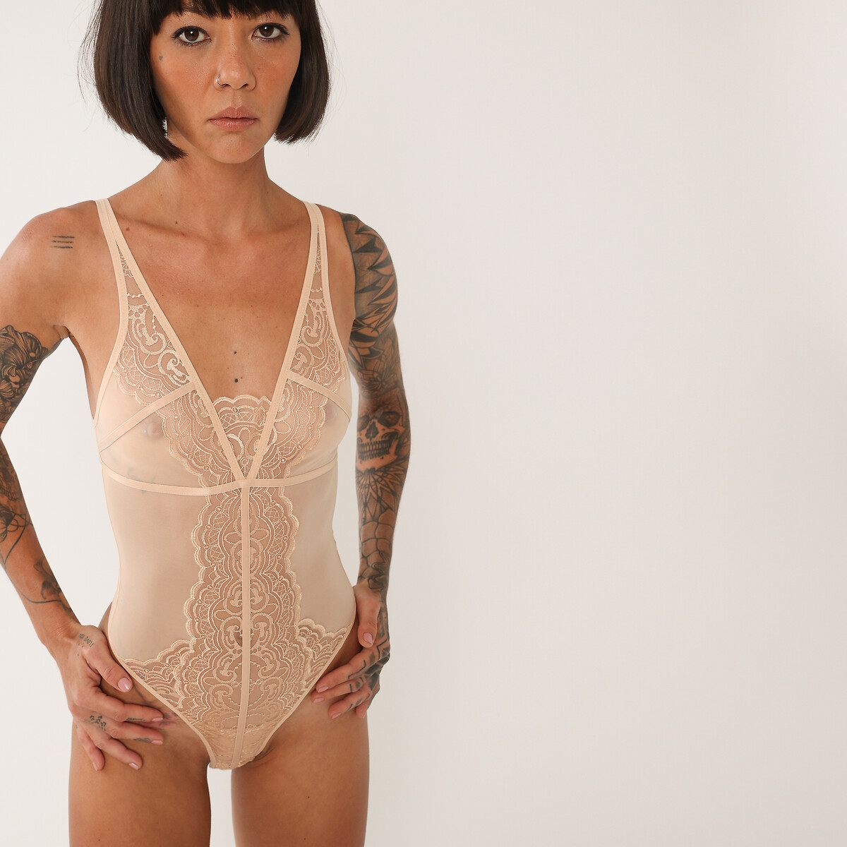 Sensual Plunge Bodysuit in Eco-Friendly Fabrics