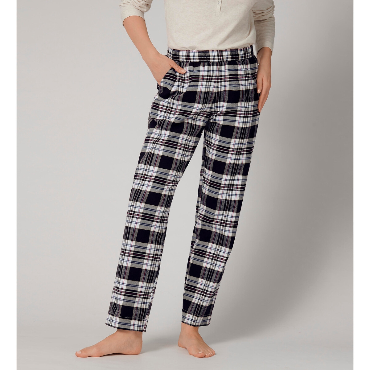 Mix & Match Pyjama Bottoms in Checked Cotton