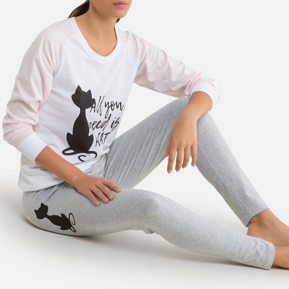 Printed Cotton Mix Pyjamas with Leggings