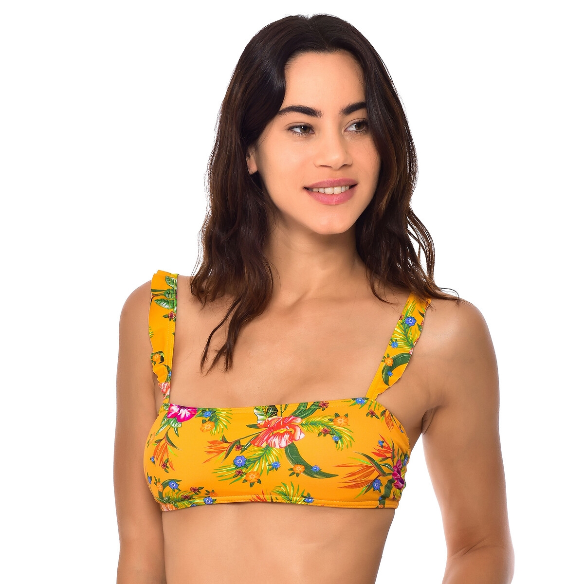Danlo Aroha Bikini Top in Floral Print with Ruffles