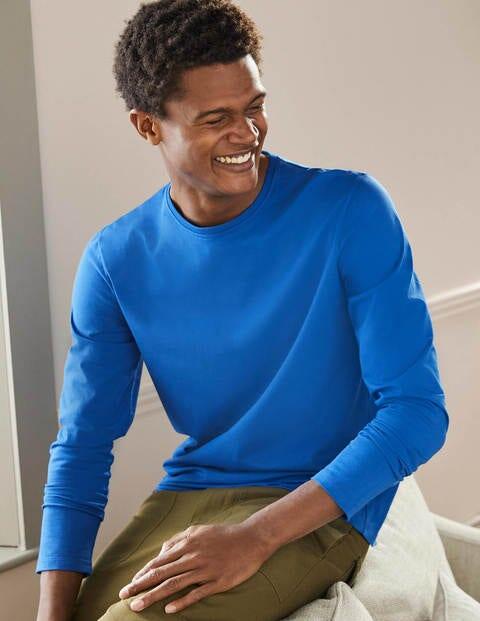 Classic Long-sleeved T-shirt Blue Men Boden, Lapis Blue